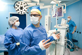 Fototapeta  - Process of preparing for a surgical operation in preoperative room