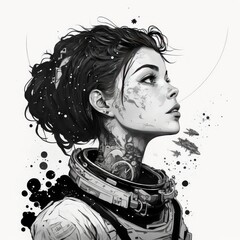 Portrait of a female astronaut