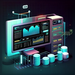 Wall Mural - Digital Technology in Business and Beyond: Stock Images Featuring Computer Screens, Electronic Equipment, Data, and More!