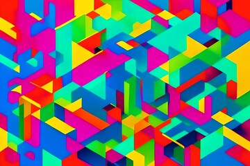 Wall Mural - an abstract pattern or shape with vibrant colors and contrast generative ai