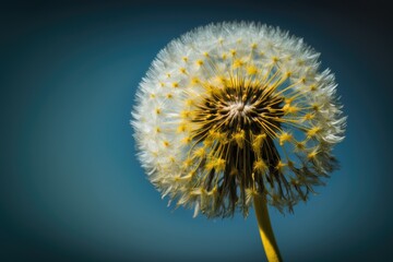 Sticker - dandelion against cloudless blue sky, created with generative ai