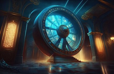 Wall Mural - Roll of the Dice, Turn of The Wheels - Feel The Rush by Exploring an Enchanted World Inside a Casino Generative AI