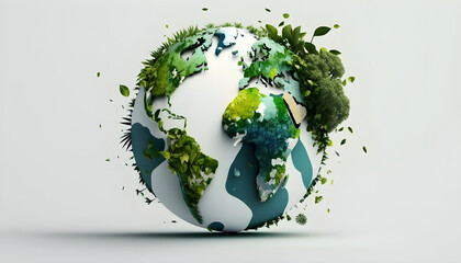 planet earth illustration. symbol of life, nature, fund, ecology, international events. hand drawn o