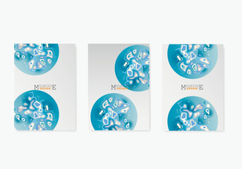 Poster - Liquid vector shapes background. Abstract color blue design. Futuristic templates