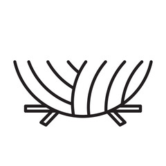 Nest with branches vector icon design. Flat icon.