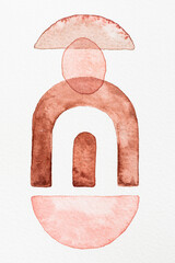 Shapes pattern design watercolour art