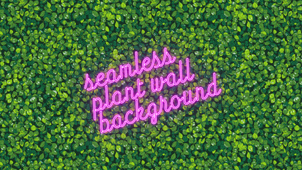 seamless plant wall background, pattern with outlines