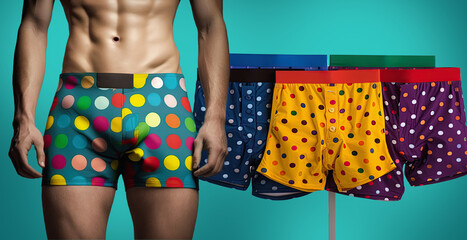 man advertising men's underpants