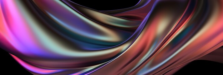 Wall Mural - Abstract iridescent smooth metallic liquid background (generative ai)