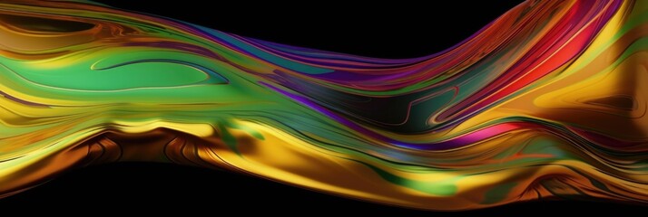 Canvas Print - abstract rainbow metallic liquid background (generative ai) 