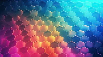 Canvas Print - futuristic abstract geometric hexagon dimensional background (generative ai)