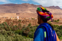 Moroccan Man Looks At Tingir City From A Lookout