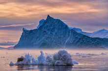 Beautiful Icebergs In The Haze 