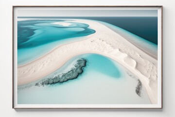 Wall Mural - A Picture Of A Beach With A Blue Water And White Sand Coral Reef Fine Art Photography Fine Art Photography Generative AI 