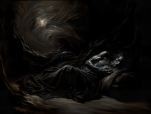 Chiaroscuro Depiction Of Sleep Paralysis In The Roo Generative AI