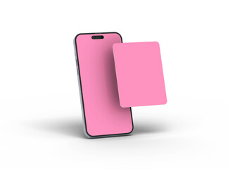 Phone 14 pro isometric Mockup Design of Mobile App Screens with separated pop-ups. ui ux app concept. 3d render