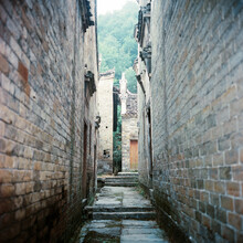 Narrow Alley In The Ancient Village