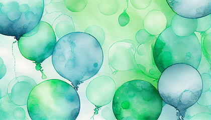 Canvas Print - Balloons flying, celebration of birthday, party fun ,generative AI