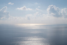 Blue Sea And Blue Sky Background