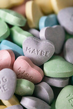 Valentine Candy Heart Says "Maybe"