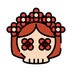 Wall Mural - mexican catrina icon