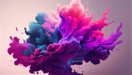 Abstract multi colored ink paint backdrop creates artistic chaos generated by AI