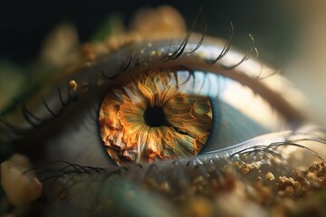 Wall Mural - A Close Up Of A Human Eye With A Blurry Background Savanna Macro Photography Macro Photography