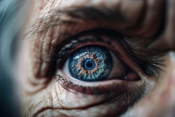 Wall Mural - A Close Up Of A Person's Eye With A Spider Crawling On It Zoo Photorealism Medical Photography Generative AI 