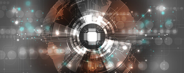 Wall Mural - abstract background image network technology circuit board concept