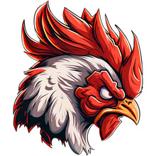 Head Rooster Vector