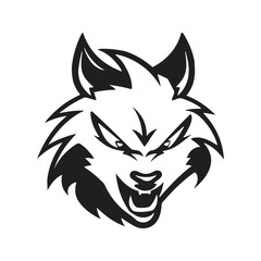 Wall Mural - angry wolf mascot logo ,hand drawn illustration. Suitable For Logo, Wallpaper, Banner, Background, Card, Book Illustration, T-Shirt Design, Sticker, Cover, etc