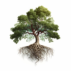 tree with roots. Generative AI