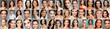© Rawf8 - Collage of young beautiful women portraits. Collection of fashion models faces close up. Generative AI