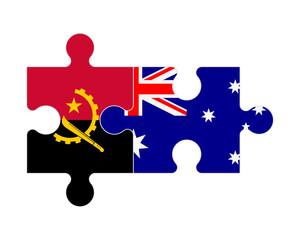 Puzzle of flags of Angola and Australia, vector