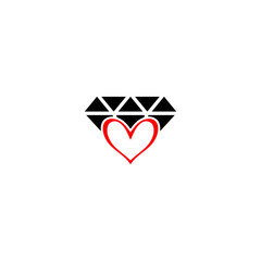 Poster - Love diamond logo icon isolated on white background