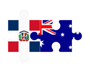 Wall Mural - Puzzle of flags of Dominican Republic and Australia, vector