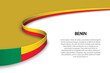 © magr80 - Wave flag of Benin with copyspace background. Banner or ribbon