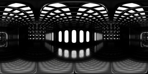 Wall Mural - hdri map, spherical environment panorama background, 360 degree high contrast interior light source 