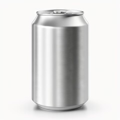 Canvas Print - Standard aluminum cans mockup for soft drinks on white background, created with generative ai