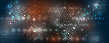 High-tech Circuit Board Communication Network Background Image