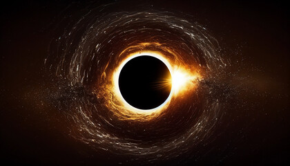 Wall Mural - spiral blackhole galaxy in space created with generative ai technology