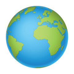 Wall Mural - Earth globe - world map with continents on planet Earth, vector illustration on white