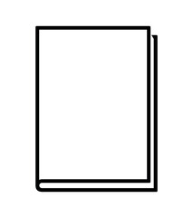 Wall Mural - book - black and white simple symbol of closed book, vector illustration isolated on white