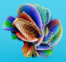 Colorful Bursting Abstract 3D Shape