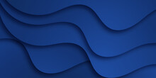 Abstract Dark Blue Paper And Overlap Wave Curve Line Dimension Modern Website Banner Design Vector Background