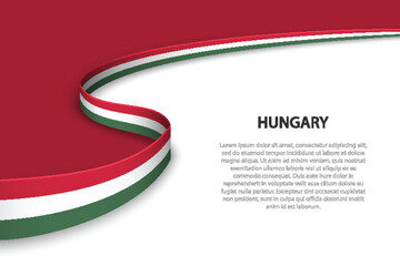 Wave flag of Hungary with copyspace background