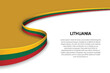 Wave flag of Lithuania with copyspace background