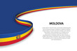 Wave flag of Moldova with copyspace background