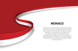 Wave flag of Monaco with copyspace background