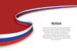 Wave flag of Russia with copyspace background